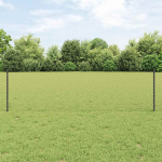 Kuusnurkne aed koos posti 10 x 0,6 m pvc-kaetud teras hall v&otilde;rk