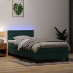 Kontinentaalvoodi madrats ja led tumeroheline 80x220 cm samet