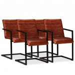 S&ouml;&ouml;gitoolid 4 tk, pruun, ehtne nahk