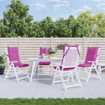 K&otilde;rge seljatoega toolipadjad 4 tk, roosa, oxford kangas