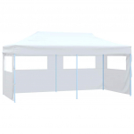 Professionaalne kokkupandav peotelk 4 seina 3 x 6 m teras valge