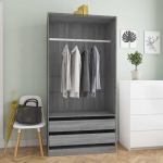 Riidekapp, hall sonoma tamm, 100 x 50 x 200 cm, tehispuit
