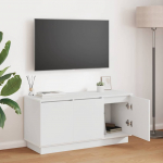 Telerikapp led -ribatuledega valge 100 x 38 x 49 cm tehispuit