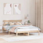 Voodi raam peaga pruun 140 x 200 cm m&auml;nnipuit
