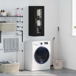 Seinakapp must tamm 34,5 x 34 x 90 cm kunstlik puit ja klaas