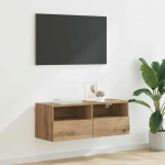 Tv seina kapp k&auml;sit&ouml;&ouml;puu 80 x 30 x 30 cm tehispuit