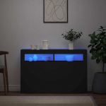 Puhvetkapp led-tulega, must, 115,5x30x75 cm