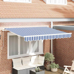 Varikatuse asenduskangas sinine ja valge 330 x 195 cm pol&uuml;ester