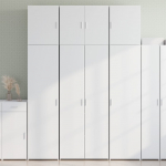 K&otilde;rge kapp, valge, 80x42,5x249 cm, tehispuit