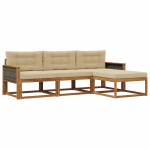 V&auml;li diivanikomplekt padjaga 4 pcs looduslik ja beež