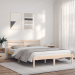 Voodi raam peaga neutraalne 208,5 x 157,5 x 69,5 cm