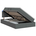 Led-iga voodiraam koos madratsiga tumehall 120 x 190 cm kangas