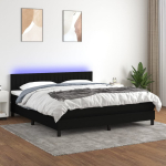 Kontinentaalvoodi madrats ja led, must, 160x200 cm, kangas