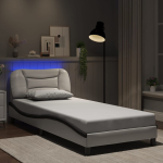 Voodiraam led-iga ilma madratsita hvar, valge ja must, 90 x 190 cm