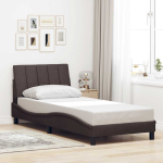 Voodiraam ilma madratsita hanko tumepruun 80x200 cm kangas