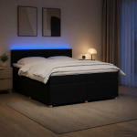 Vedruvoodi madratsiga led-ribadega must 140 x 200 cm kangas