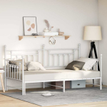 Voodiraam valge 90 x 200 cm teras