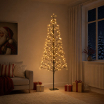 Valgusketiga led-j&otilde;ulupuu must 20 x 20 x 180 cm teras 196 led-i