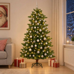 Artificial christmas tree with bauble 210 cm 300 led-i