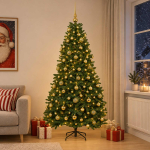 Kunstkuusk, keskroheline, j&otilde;ulukuulidega 210 cm 300 led-i