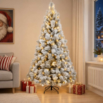 Kunstlik kokkupandav j&otilde;ulupuu 210 cm 300 led-i soe valge