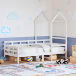 P&auml;evavoodi katusega ilma madratsita, valge, 80 x 200 cm, puit
