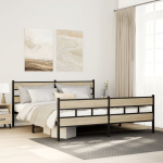 Metallist voodiraam ilma madratsita sonoma tamm 193x203 cm