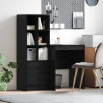 Laud koos hoiuruumiga sahtliga 2 pcs must tamm tehispuit