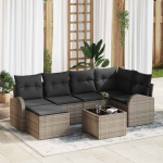 Diivanikomplekt padjaga ladustamisega 7 pcs hall pol&uuml;rotang