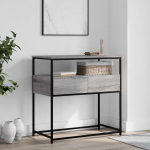 Konsoollaud, hall sonoma tamm, 75x40x75 cm, tehispuit