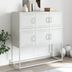 Puhvetkapp, valge, 100,5x39x107 cm, teras