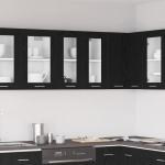 Rippklaaskapp riiuliga riga must tamm 60 x 31 x 60 cm tehispuit
