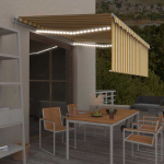 K&auml;sitsi sisset&otilde;mmatav varikatus ruloo&led, 4x3m, kollane/valge