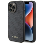 Guess 4G Metal Gold Logo iPhone 15 Pro Max Case - Gray