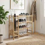 Kingariiul riiuliga neutraalne 88 x 27 x 80 cm bambus