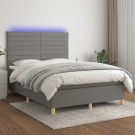 Kontinentaalvoodi madrats ja led, tumehall, 140x190 cm, kangas