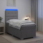 Led kastivoodiga madrats peaga helehall 100 x 200 cm kangas