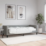 Diivanvoodi madratsiga, helehall, 80x200 cm, kangas