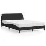 Voodi madratsiga dover,must, 140x190 cm, samet