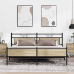 Metallist voodiraam ilma madratsita sonoma tamm 200x200 cm