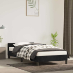 Voodiraam peatsiga ilma madratsita must 90x200 cm samet