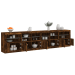 Puhvetkapp led-tuledega, suitsutatud tamm, 283 x 37 x 67 cm