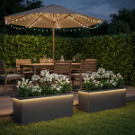 Led-valgustusega lillekast 2 tk antriit 30 x 80 x 30 cm teras