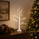 Led-kase-j&otilde;ulupuu 2 tk valge 10 x 10 x 58 cm plastmass 48 led-i
