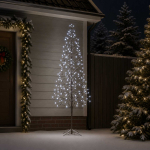 Valgusketiga led-j&otilde;ulupuu must 47 x 210 cm teras 228 led-i