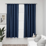 Pimendavad kardinad konksudega, 2 tk sinine 140 x 175 cm