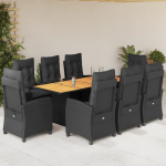 9-osaline aiam&ouml;&ouml;bli komplekt patjadega, must, pol&uuml;rotang