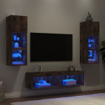6-osaline telerikappide komplekt led-tuledega, suitsutatud tamm