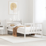 Voodiraam peatsiga ilma madratsita valge 90x200 cm