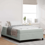 Voodi raam madratsiga valge ja helehall 120 x 190 cm samet